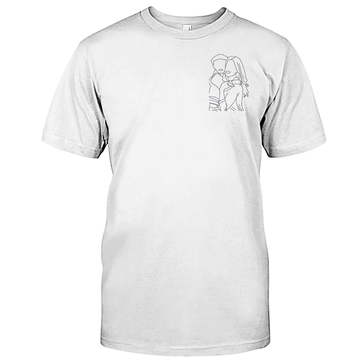Custom Line Art - Personalized Step Mom Embroidered T-shirt