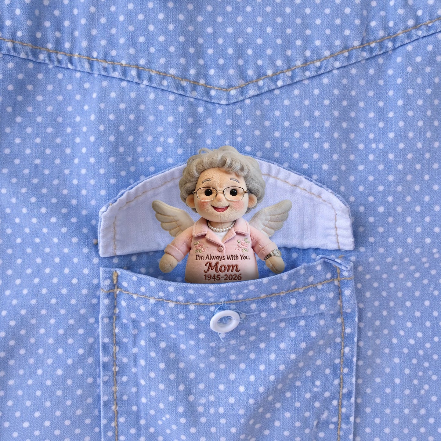 I'm Always With You - Personalized Memorial Plush Brooch