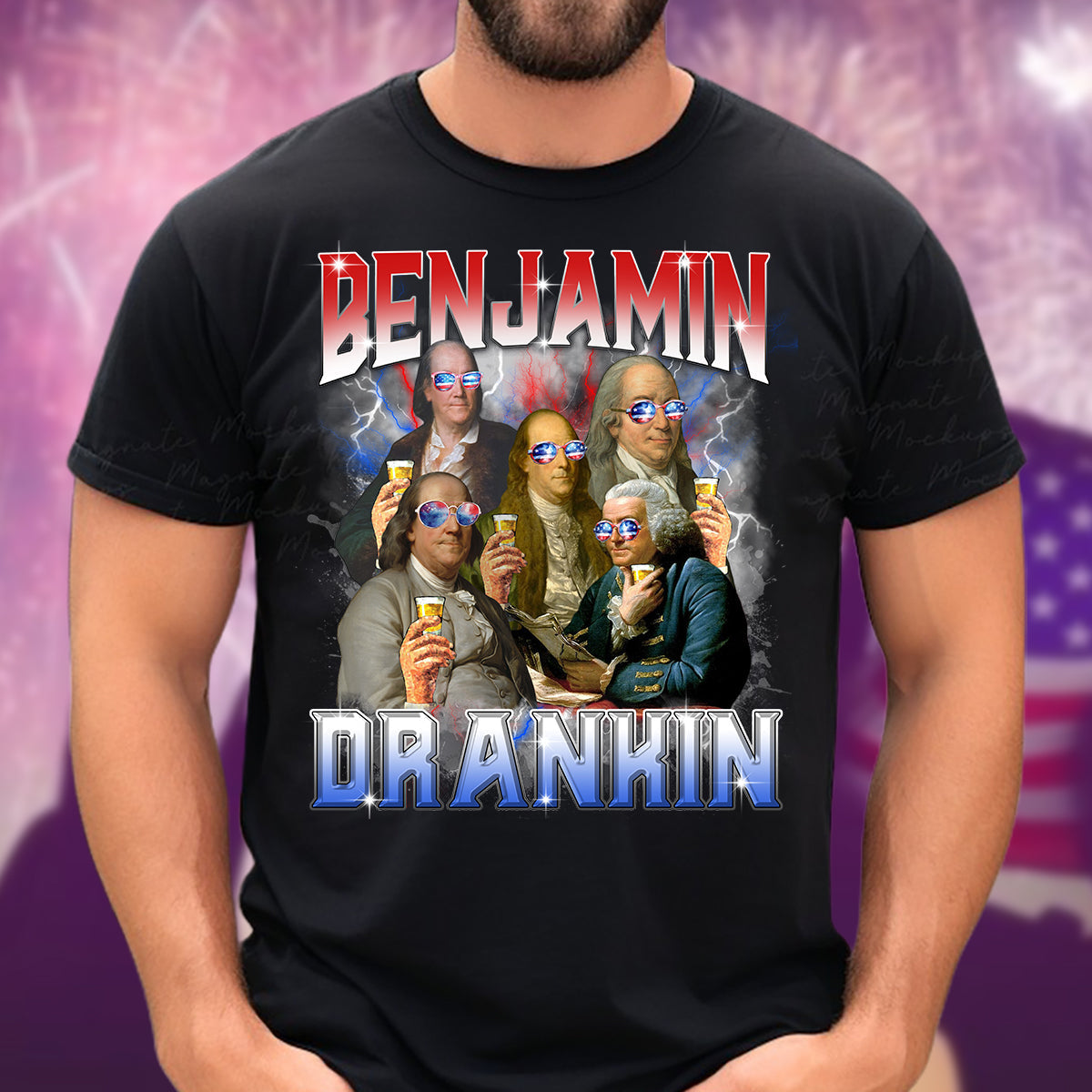 Benjamin Drankin Bootleg Rap Vintage Style - Patriot T-shirt And Hoodie