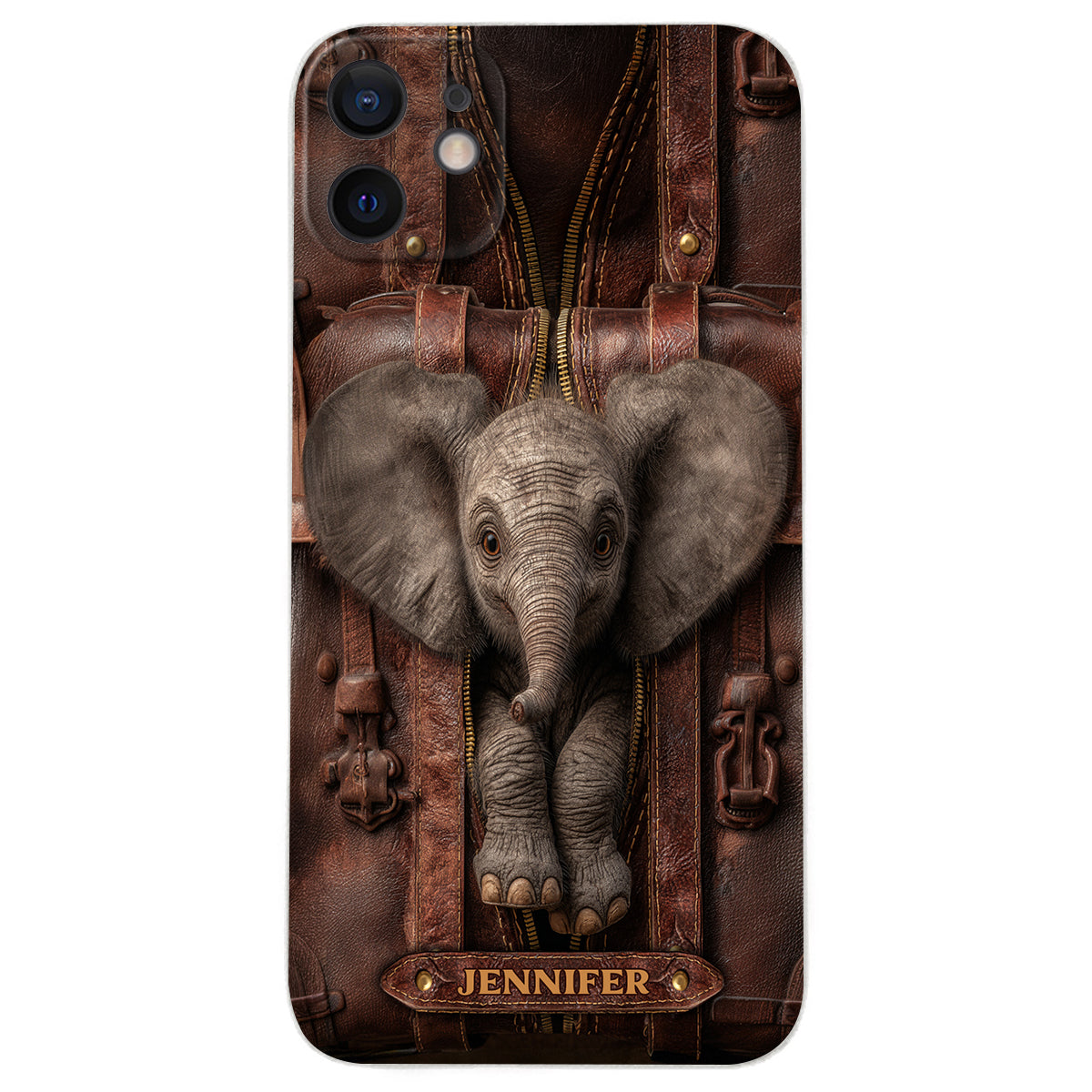 Just A Girl Who Loves Elephant - Personalized Elephant Leather Phone Case