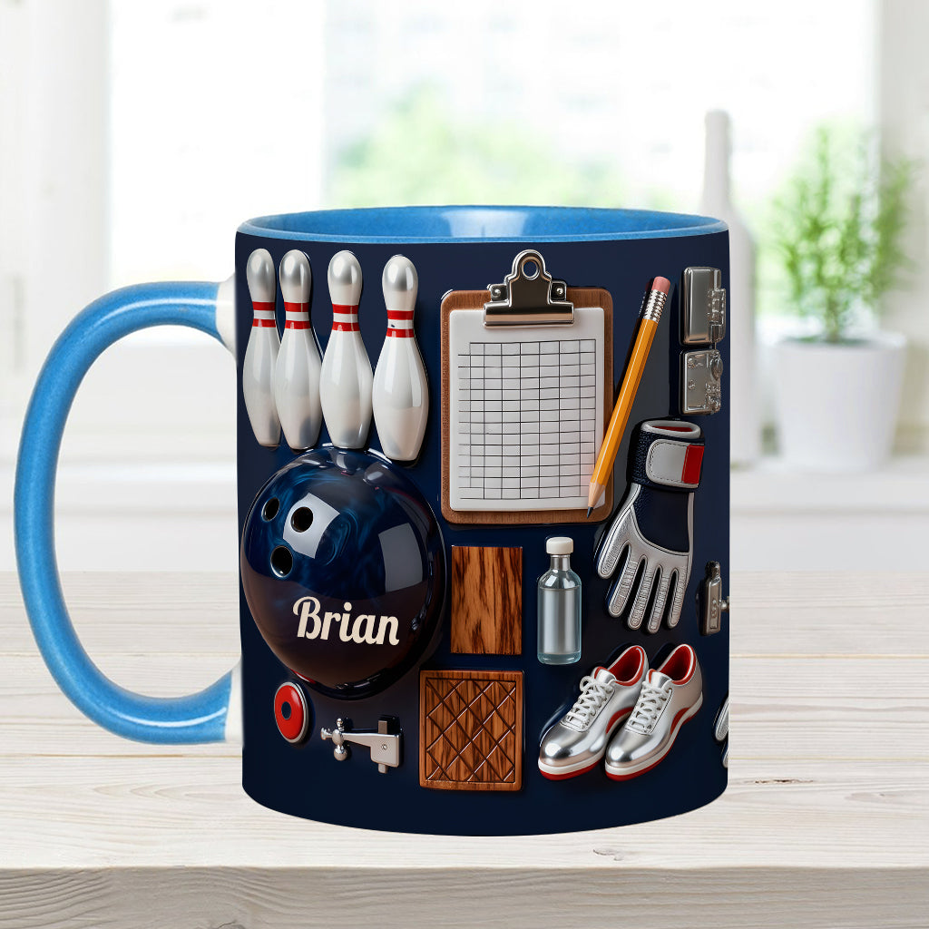Love Bowling - Personalized Bowling Accent Mug & Coaster