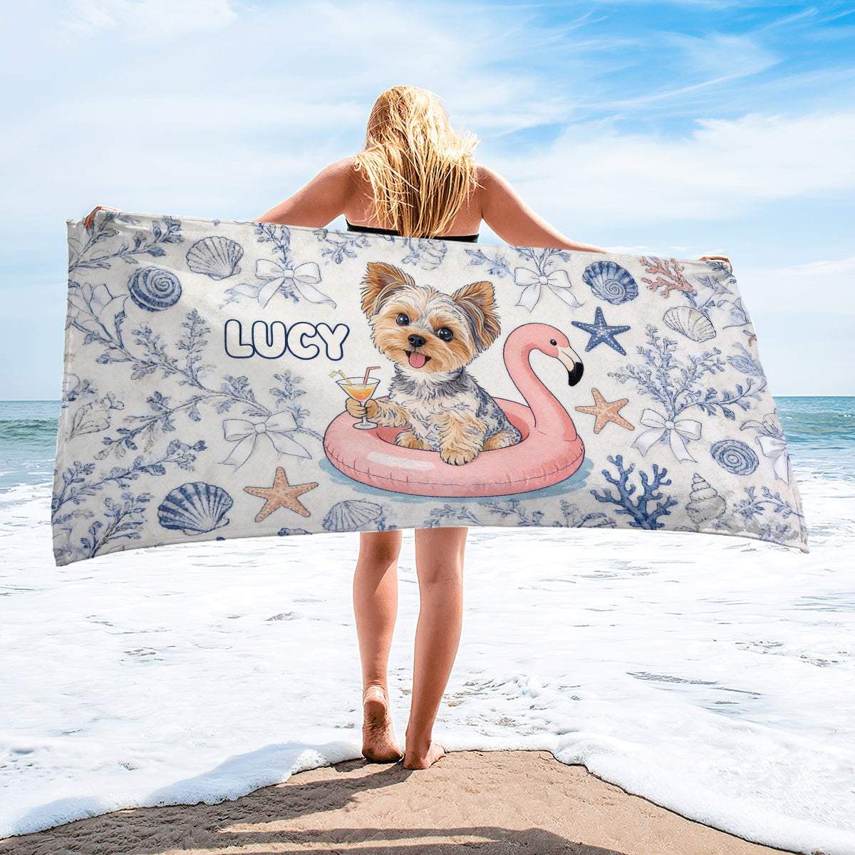 Custom Any Photo Funny Summer Pets - Personalized Dog Quick-dry Beach Towel/ Bath Towel