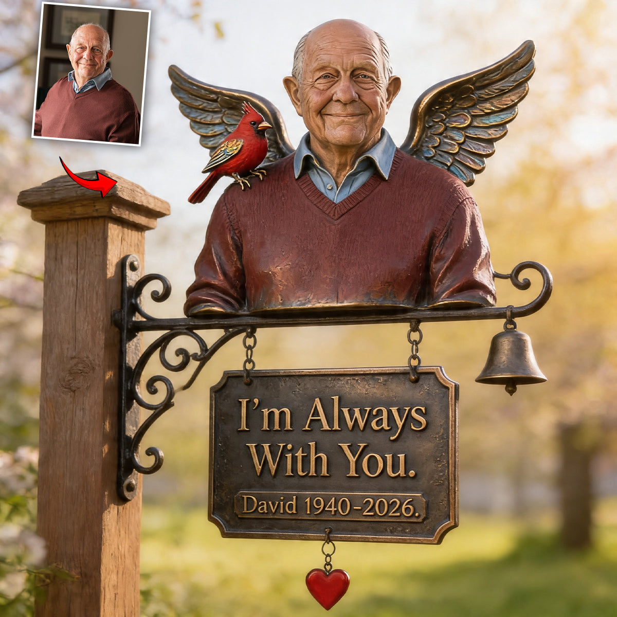 I'm Always With You - Personalized Memorial Wooden Wall Mount Sign