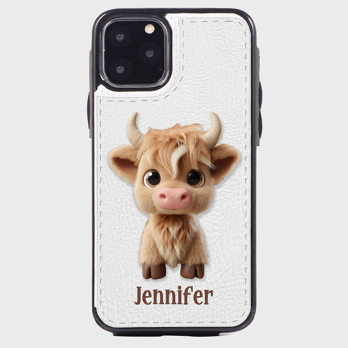 Cute Highland Cow - Personalized Highland Cow Foldable Wallet Phone Case