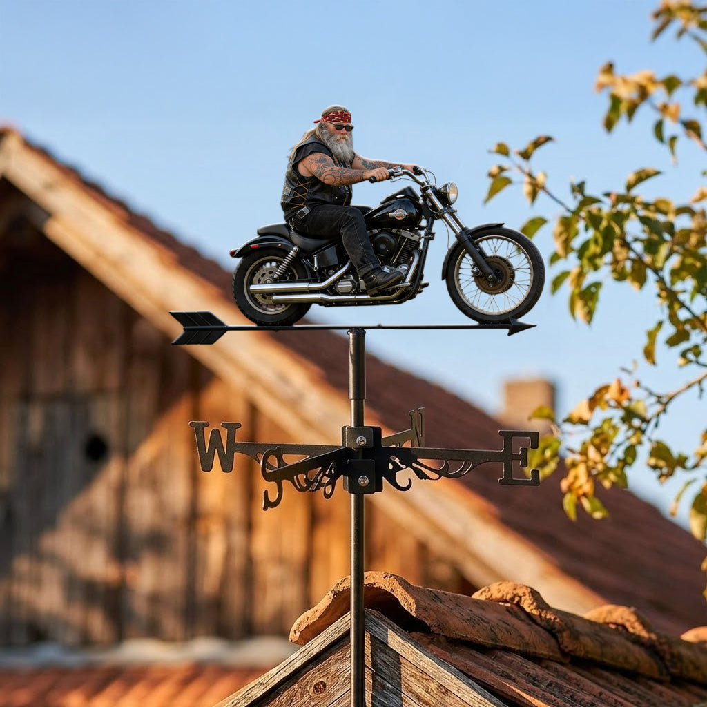 Biker Gift, Motorbike Lovers Gift - Personalized Biker Weather Vane