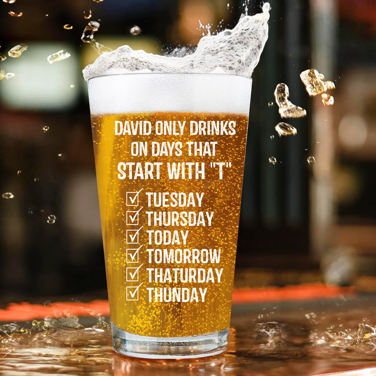 Gift For Dad Bob - Beer Lover - Personalized Beer Beer Glass
