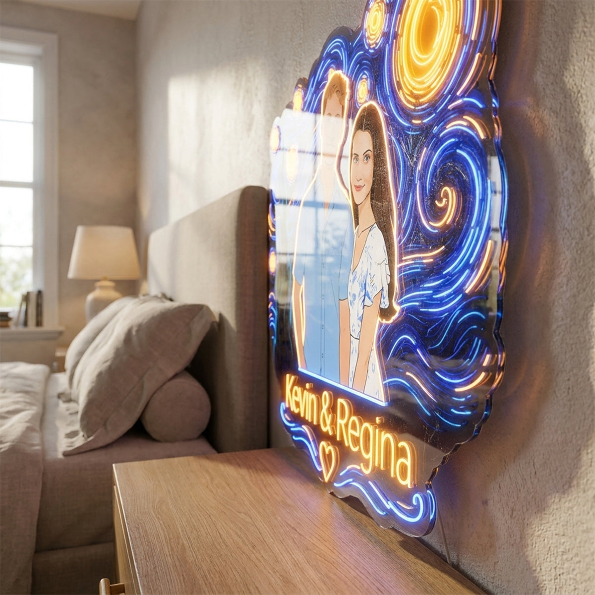 Beautiful Night Couple Gift - Personalized Couple Neon LED Light Sign