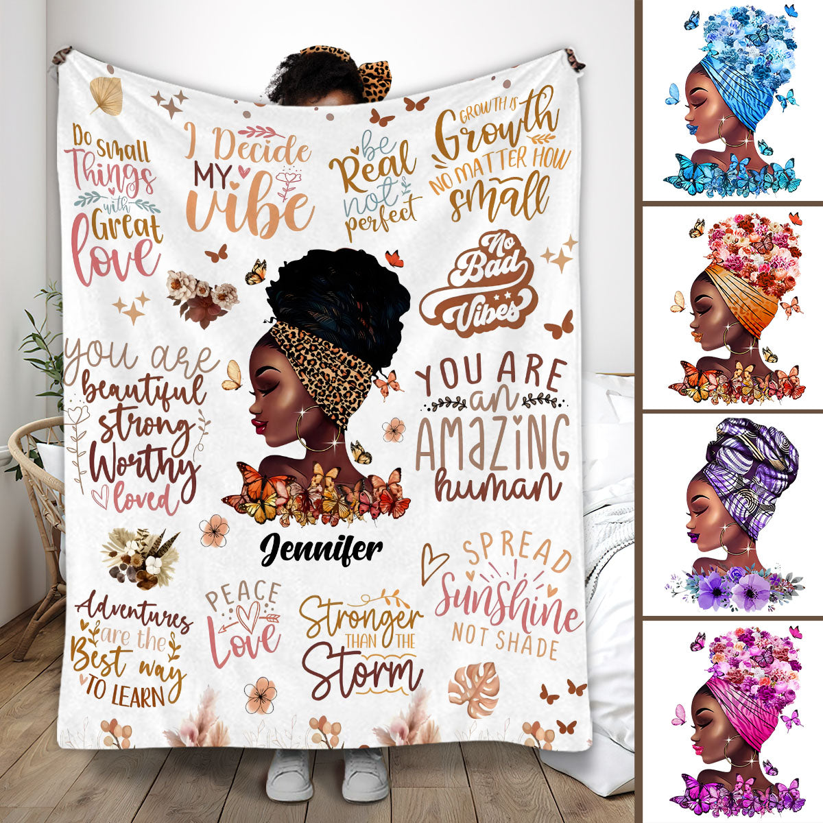 I Decided My Vibe - Personalized African American Blanket