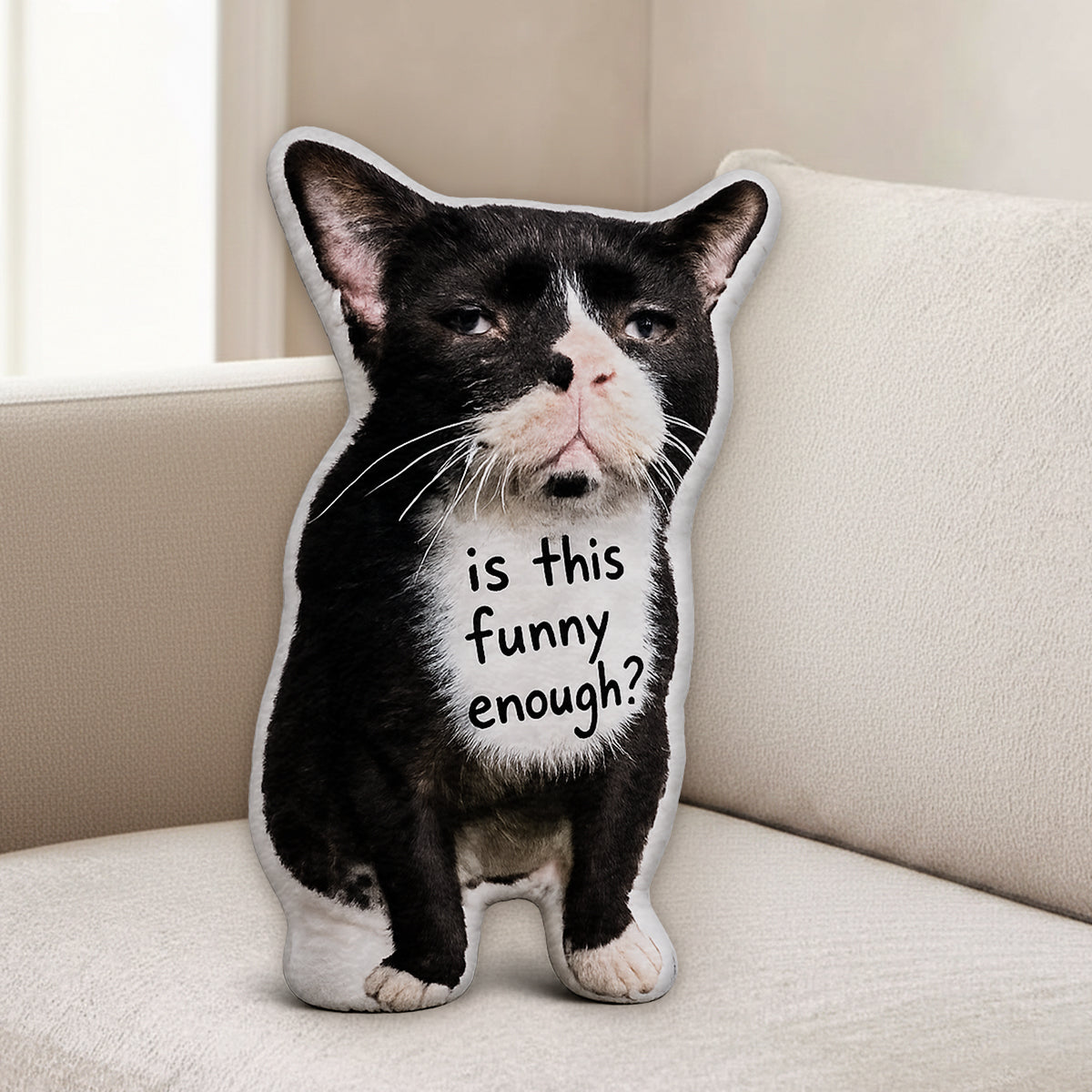Funny Ugly Awkward Cat Dog Custom Photo - Personalized Dog Premium Faux Fur Pillow