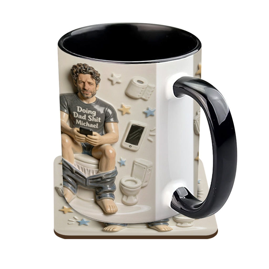 Best Time Of Day - Personalized Father Accent Mug & Coaster