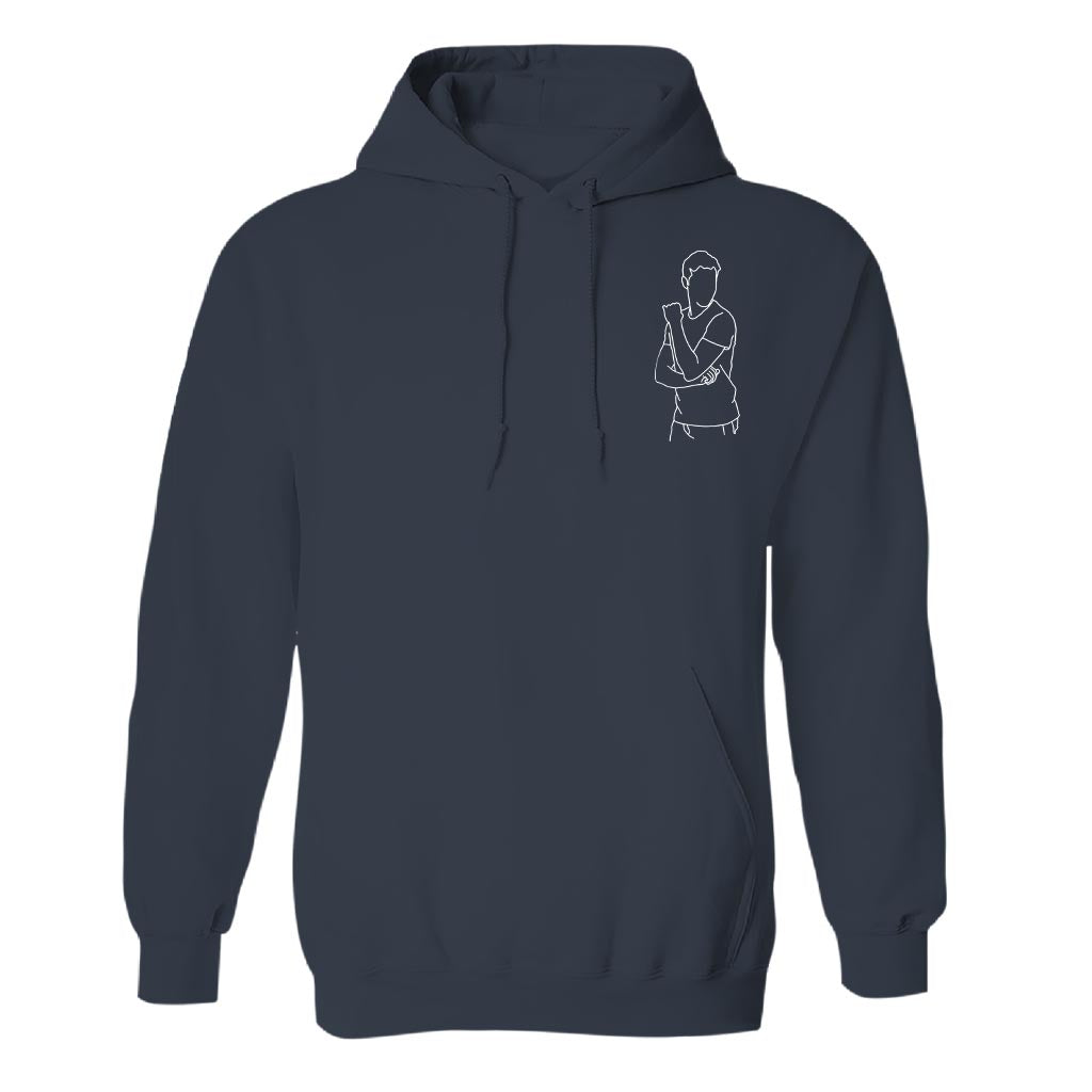 Custom Line Art - Personalized grandson Embroidered Hoodie