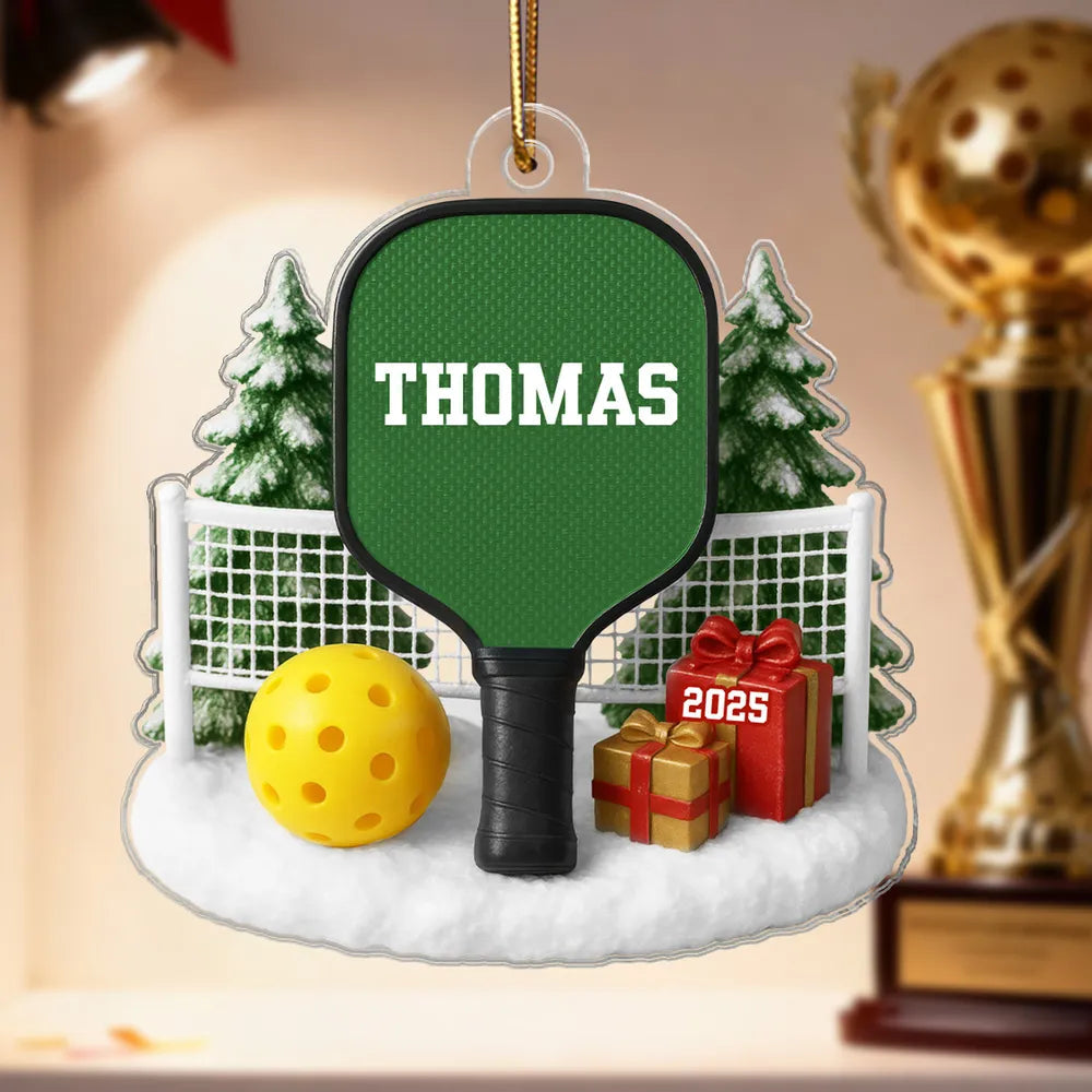Acrylic Ornament with Pickleball Paddle Design | Clear Printing & Premium Texture, Perfect Gift for Sports Lovers