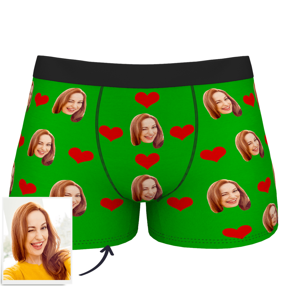 Custom Wife Or Girlfriend Face Boxers AR View - Personalized Couple Men's boxer briefs