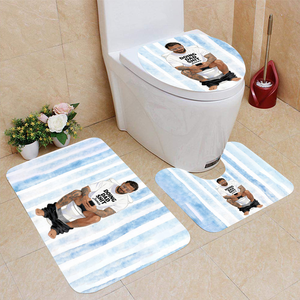 Best Time Of Day - Personalized Father Bathroom Curtain & Mats Set