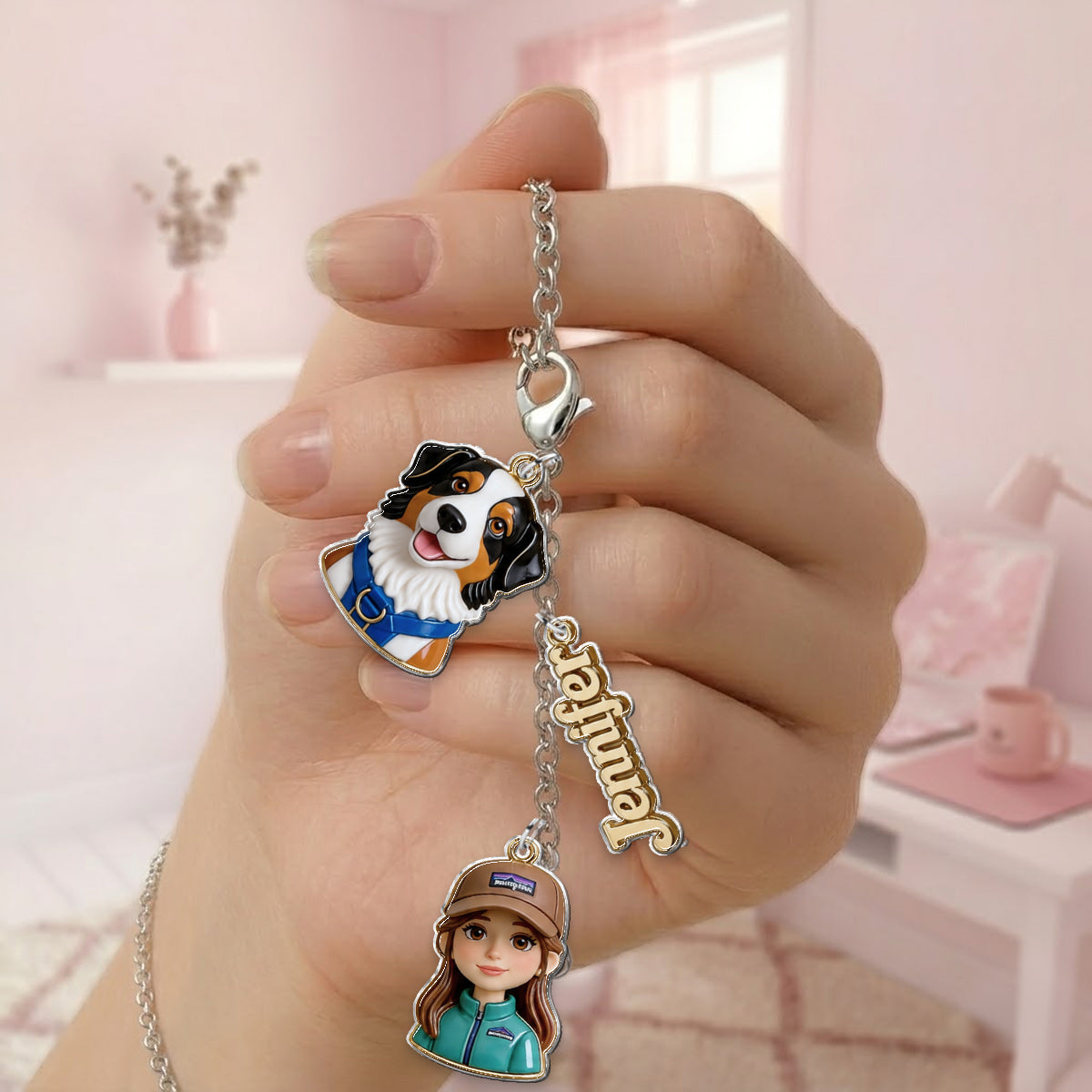 Just A Girl Who Loves Dogs - Personalized Dog Dangling Charms