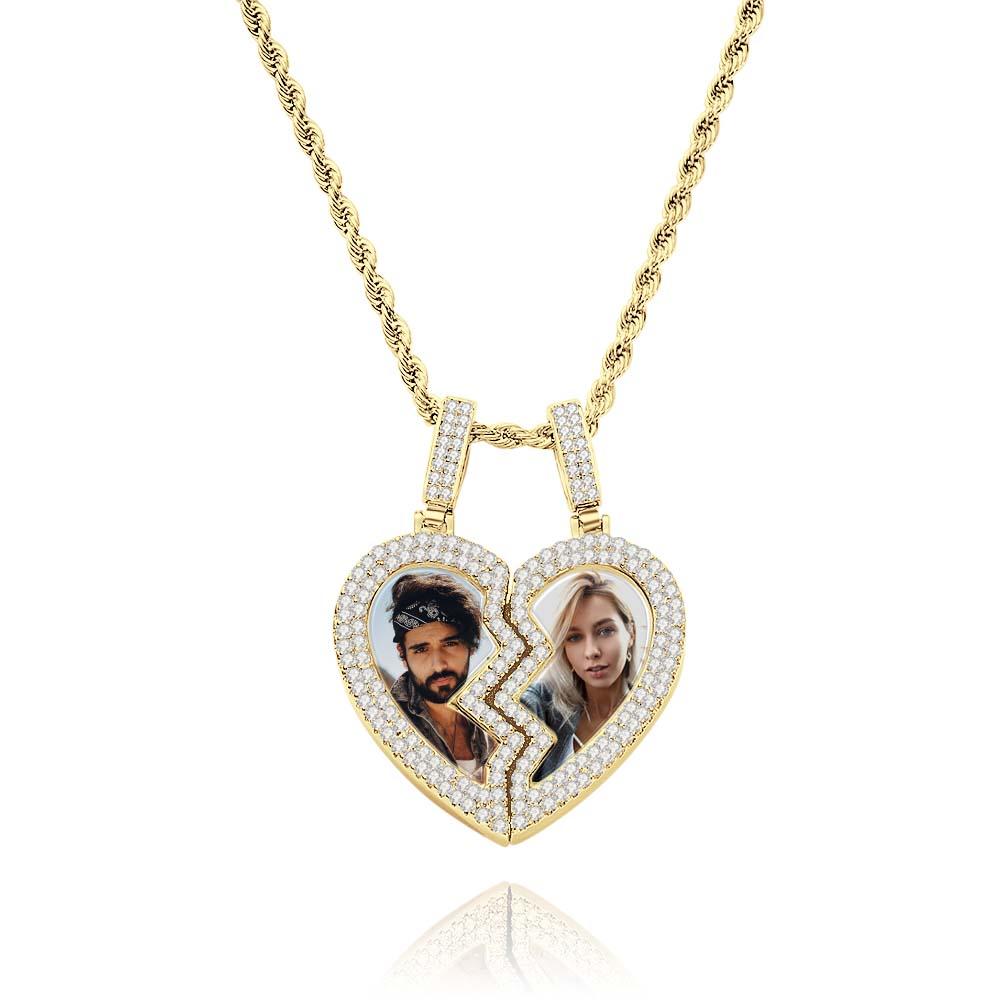 I Love You Forever - Personalized Couple Black Filter Photo Necklace