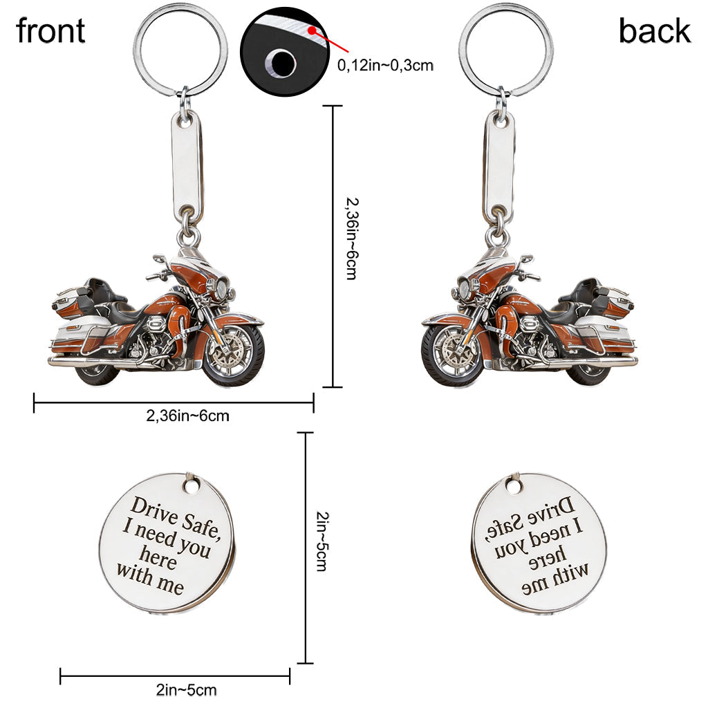 I Love You - Personalized Biker Premium Keychain With Charms