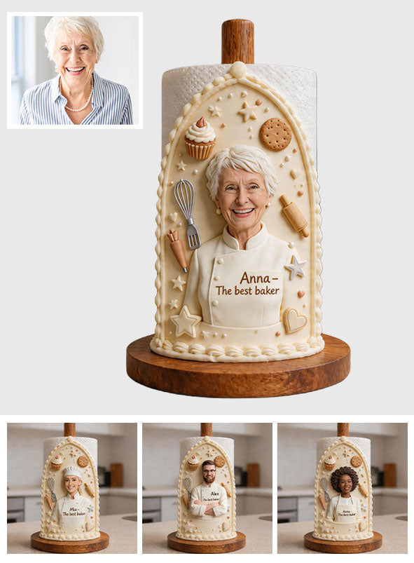Love Baking, Baker Gift - Personalized Baking Paper Towel Stand