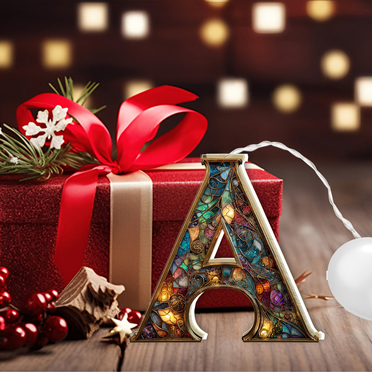Colorful Initial - Personalized Family LED Light Ornament