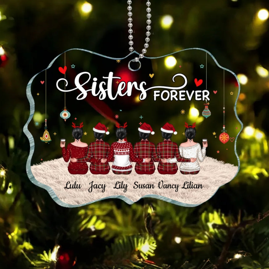 Sisters Forever - Personalized  Poster, Plaque, Ornament,Keychain, Blanket or Cup - A Heartfelt Gift for Your Best Friend or Sister