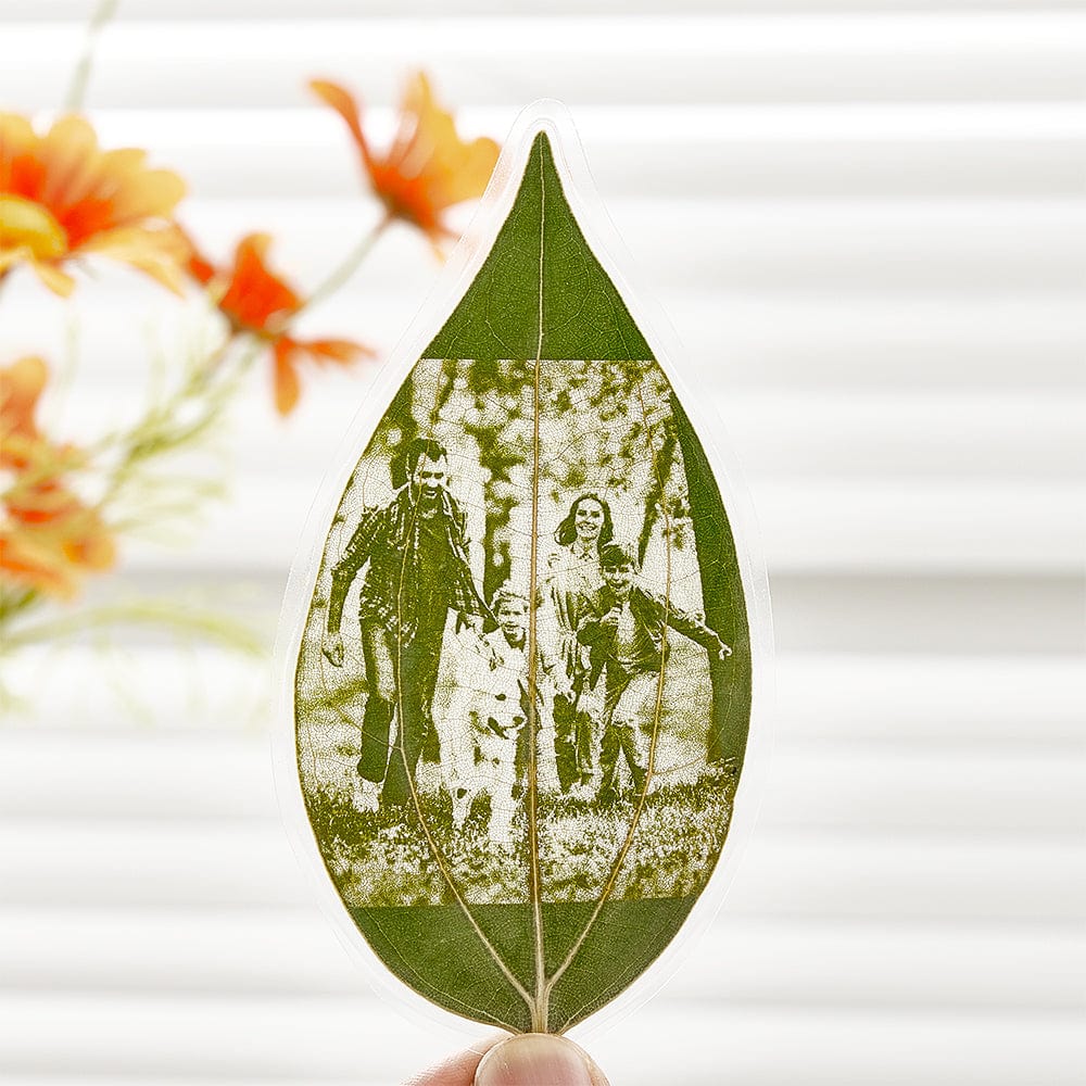 Any Photo - Personalized Photo Leaf Carving Bookmark