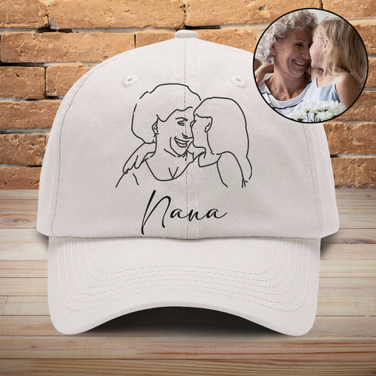 Custom Photo - Personalized Grandma Embroidered Classic Cap