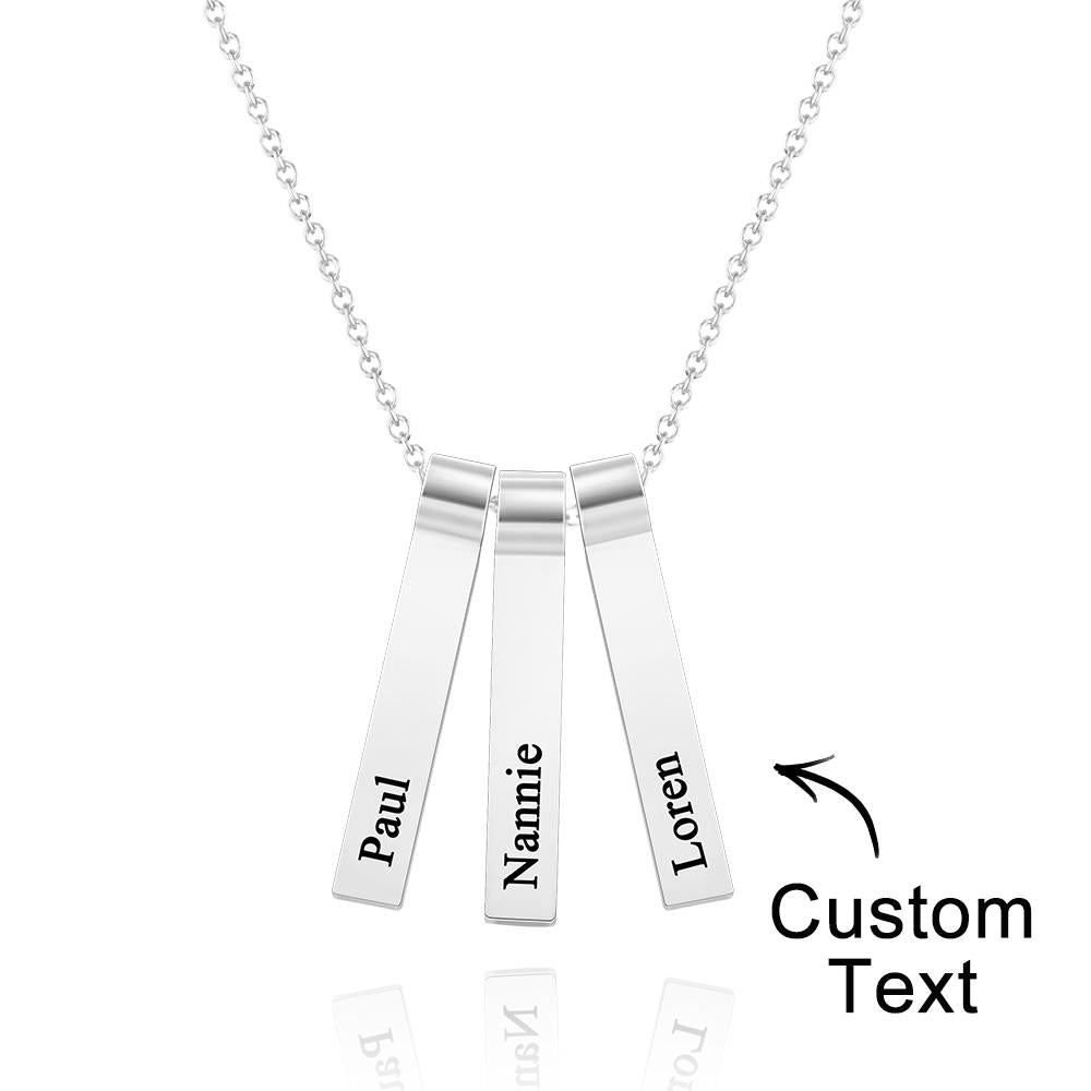 Any Name - Personalized Family Engraved Vertical 1-5 Names Necklace