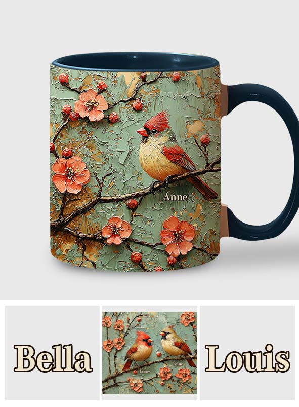 Beautiful Cardinals - Personalized Accent Mug