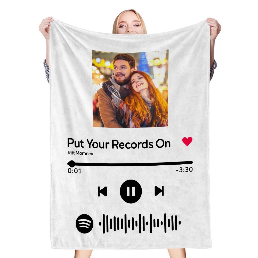 Music Code Song Photo Custom - Personalized Music Code Blanket