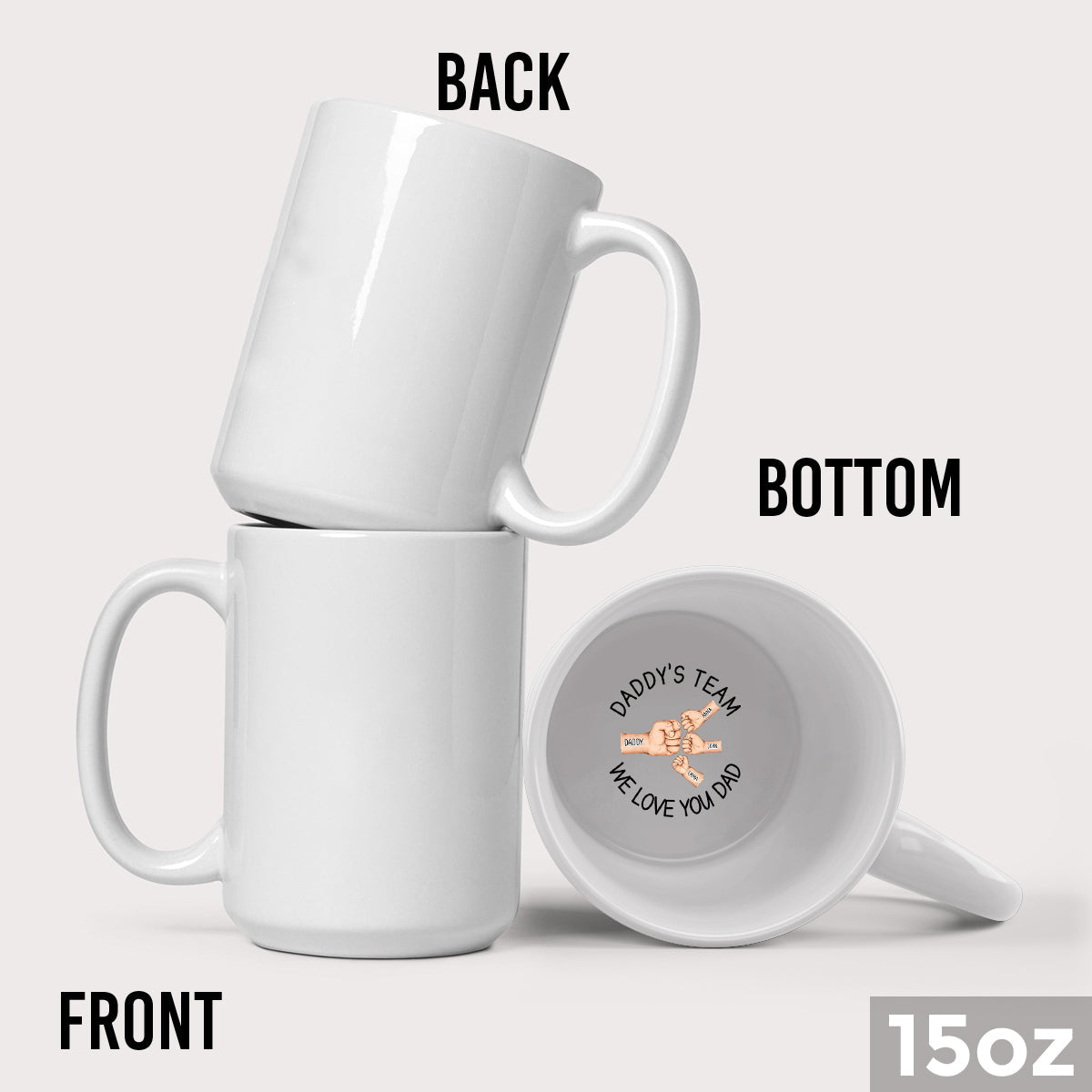 Daddy's Team - Personalized Father Hidden Message Mug