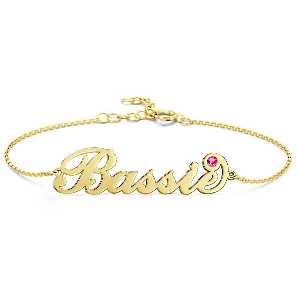 Any Name - Personalized Name Bracelet with Custom Birthstone