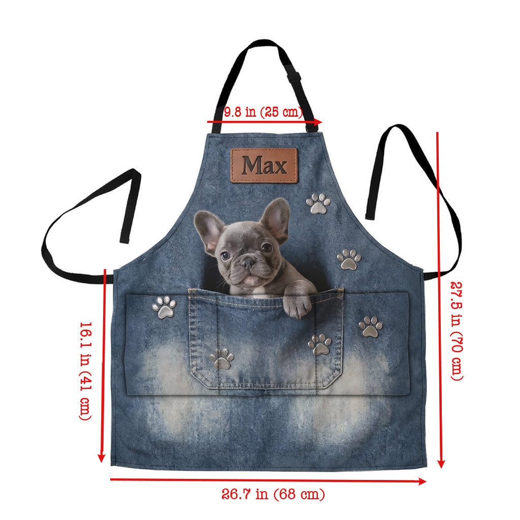 Any Photo Personalized Denim Dog Apron - Personalized Dog Apron With Pockets