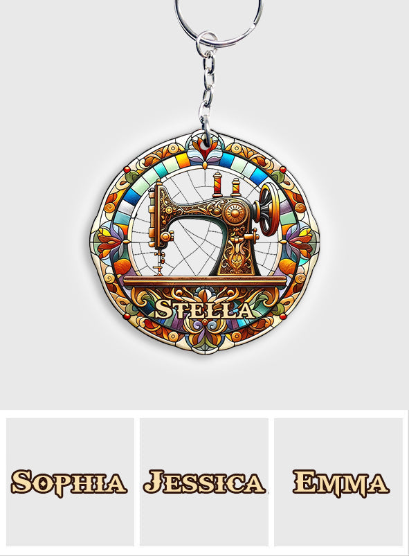 Colorful Sewing Machine - Personalized Sewing Keychain
