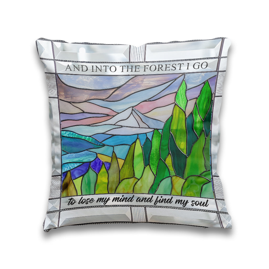 And Into The Forest I Go - Hiking Throw Pillow