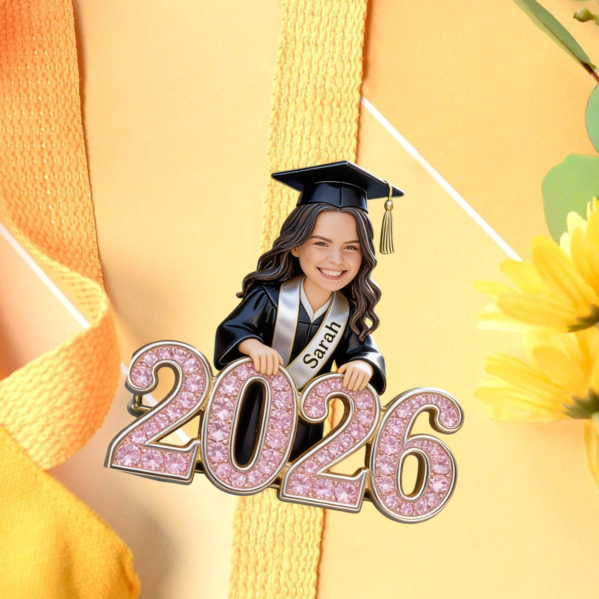 Custom Any Photo Happy Graduation Gift - Personalized Graduation Pin