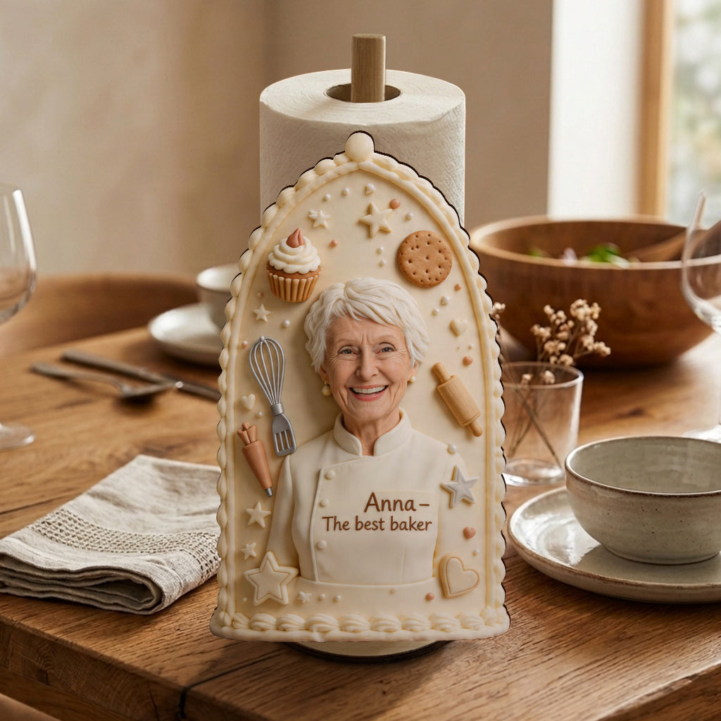 Love Baking, Baker Gift - Personalized Baking Paper Towel Stand