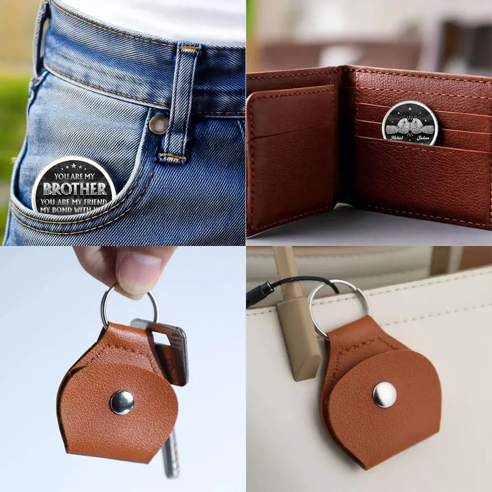 Personalized Pocket Hug for Brother, You Are My Brother You Are My Friend Keepsake, Unique Gift He'll Carry Daily