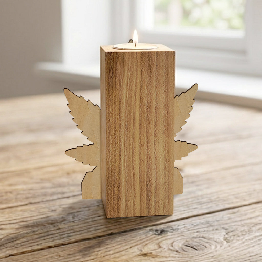 Cannabis Enthusiast - Personalized Weed Custom Shape Wooden Candle Holder