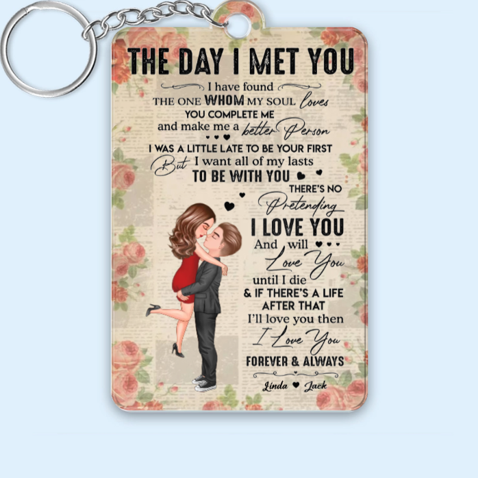 Personalized Vertical Poster for Couples - "The Day I Met You" Romantic Gift