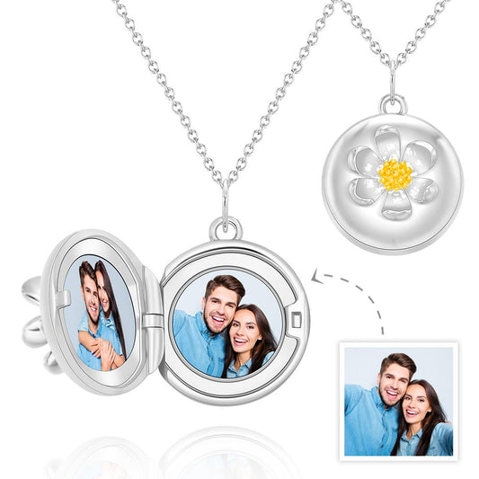 Any Photo Flower - Personalized Flower Photo Necklace