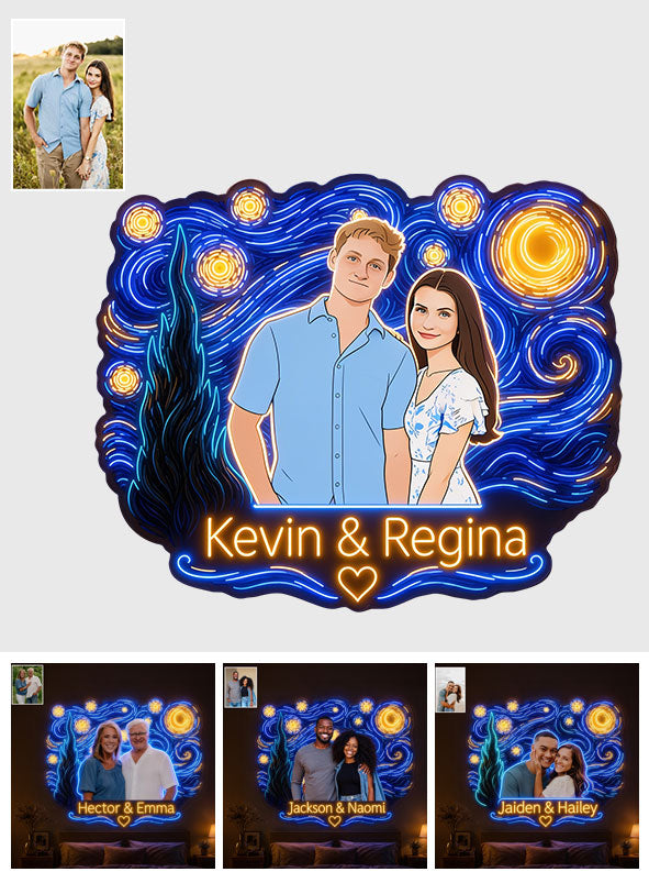 Beautiful Night Couple Gift - Personalized Couple Neon LED Light Sign