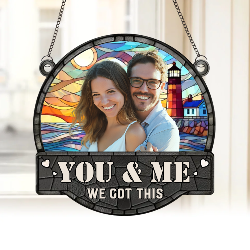 Custom Couple Plaque Keychain - Personalized Anniversary Ornament Gift