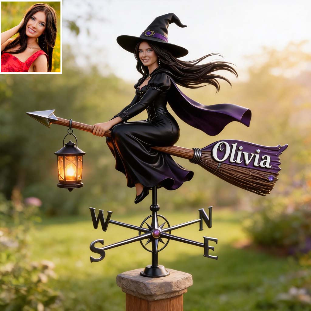 Custom Any Photo - Personalized Witch Weather Vane