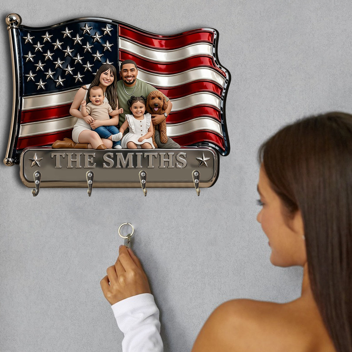 Any Photo Family Gift - Personalized Family Custom Shaped Hanging Rack