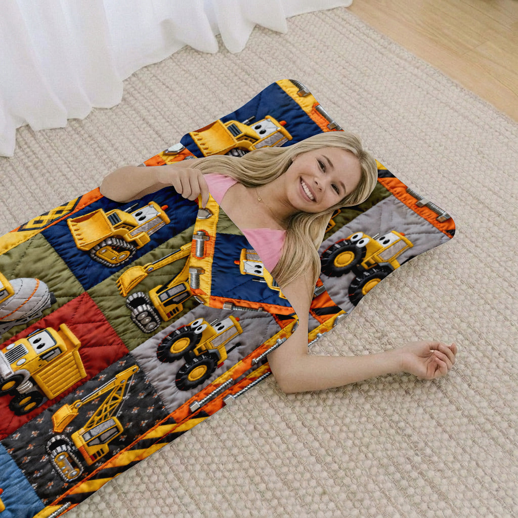 Construction Machine - Personalized Kid Nap Mat
