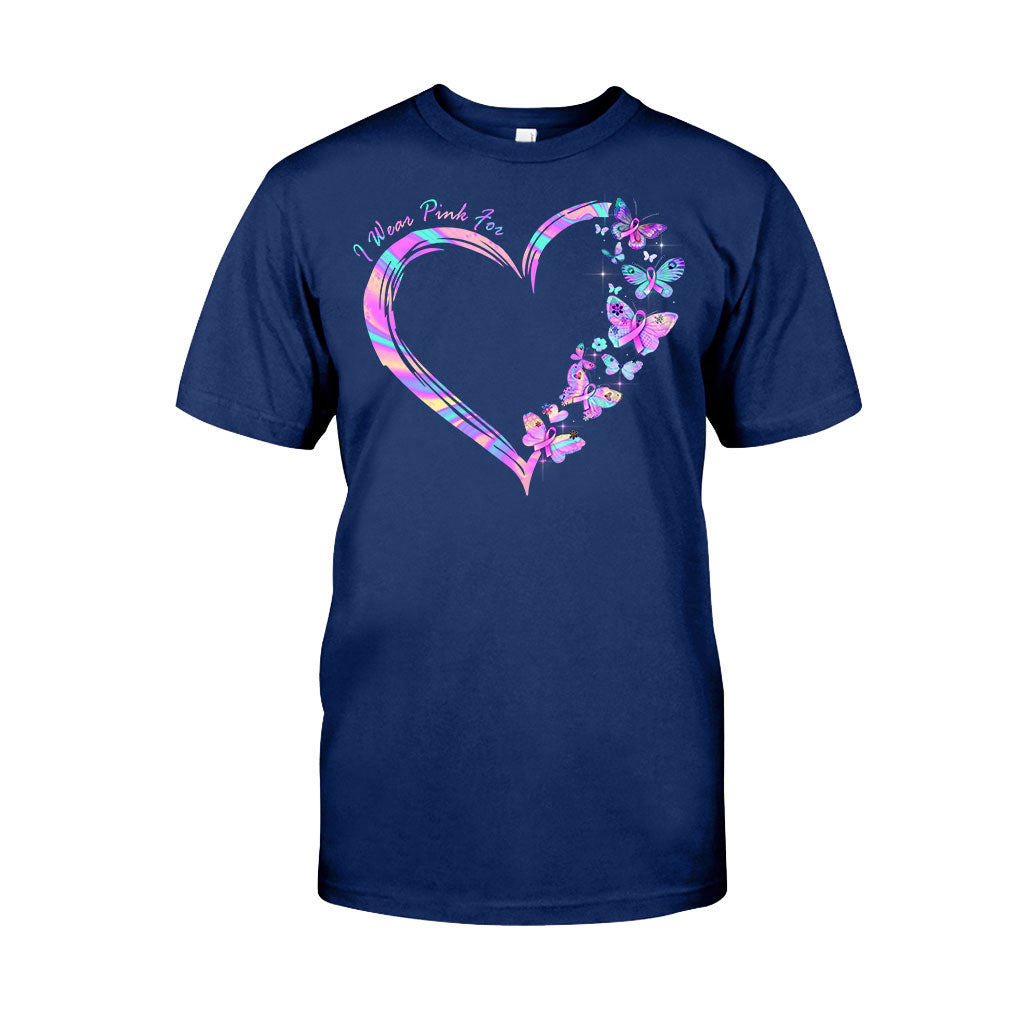I Wear Pink - Breast Cancer Awareness Personalized T-shirt And Hoodie