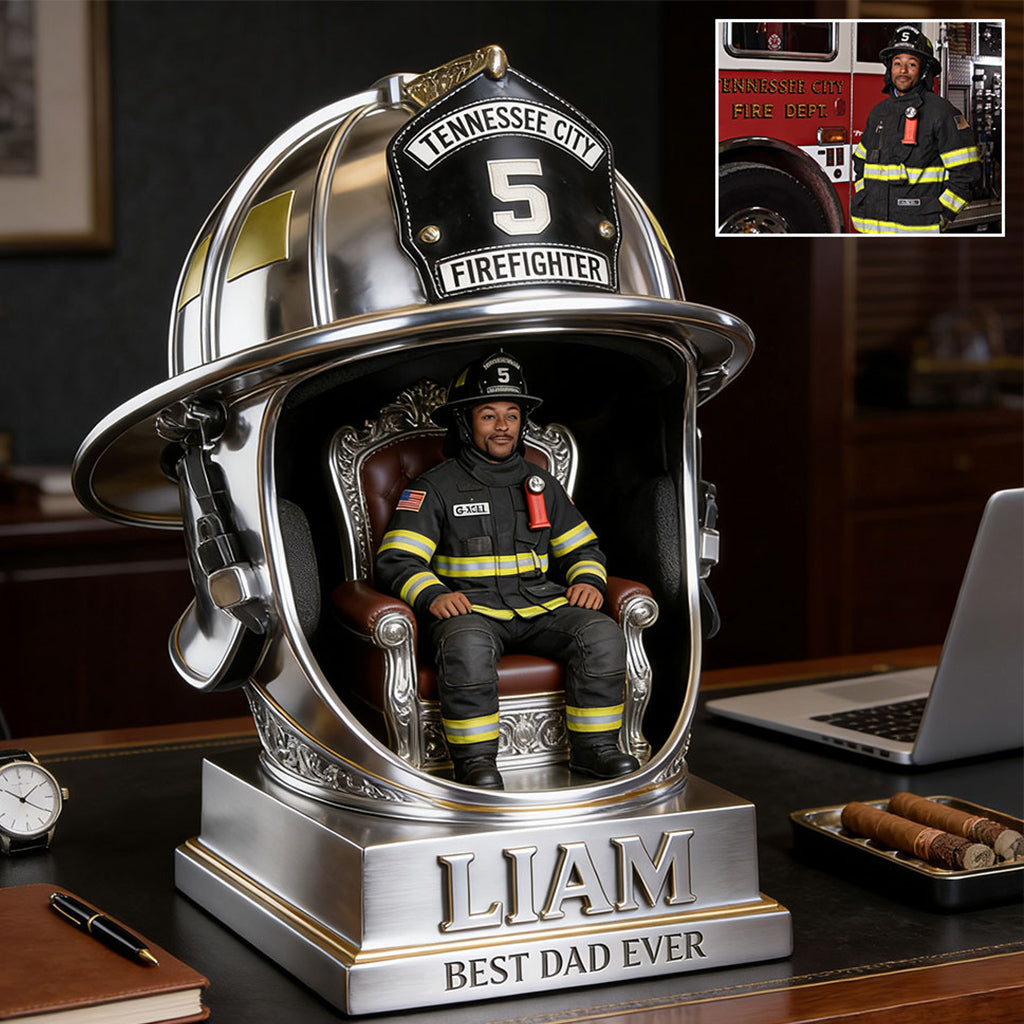 Firefighter Dad - Personalized Firefighter Custom Shaped Acrylic Plaque