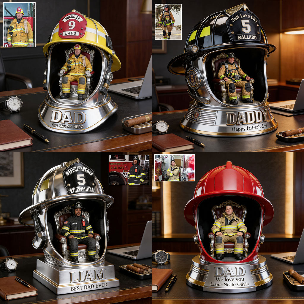 Firefighter Dad - Personalized Firefighter Custom Shaped Acrylic Plaque