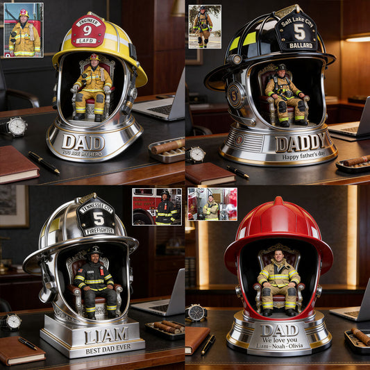 Firefighter Dad - Personalized Firefighter Custom Shaped Acrylic Plaque