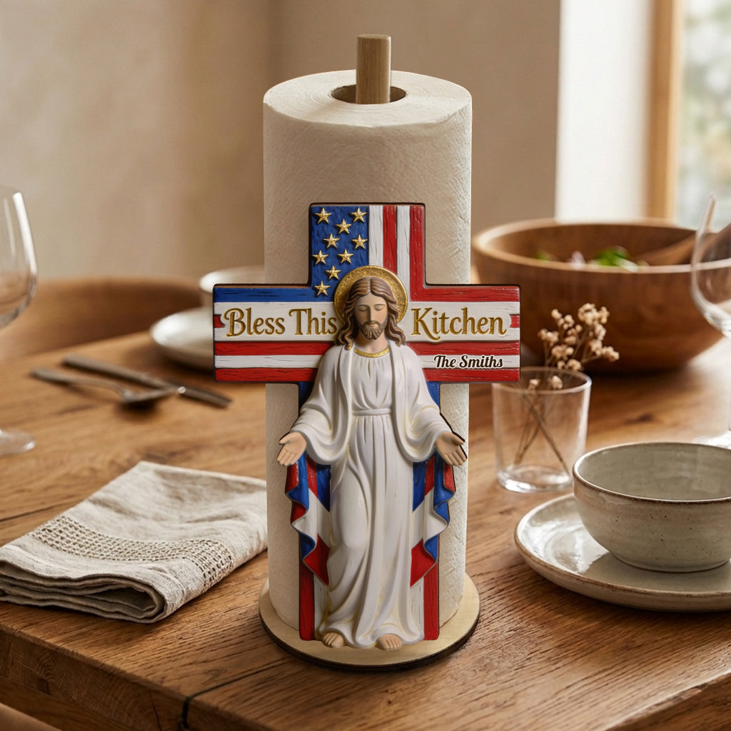 Bless This Kitchen - Personalized Christian Paper Towel Stand